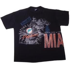 Vintage 90s Miami Dolphins NFL Football Salem Sportswear Wrap Around Tee Mens XL